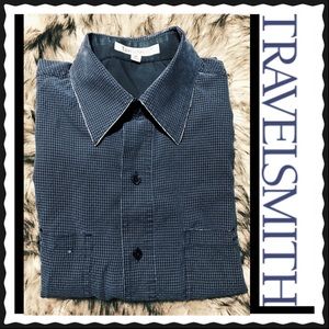 TRAVEL SMITH Men’s Blue Casual Shirt